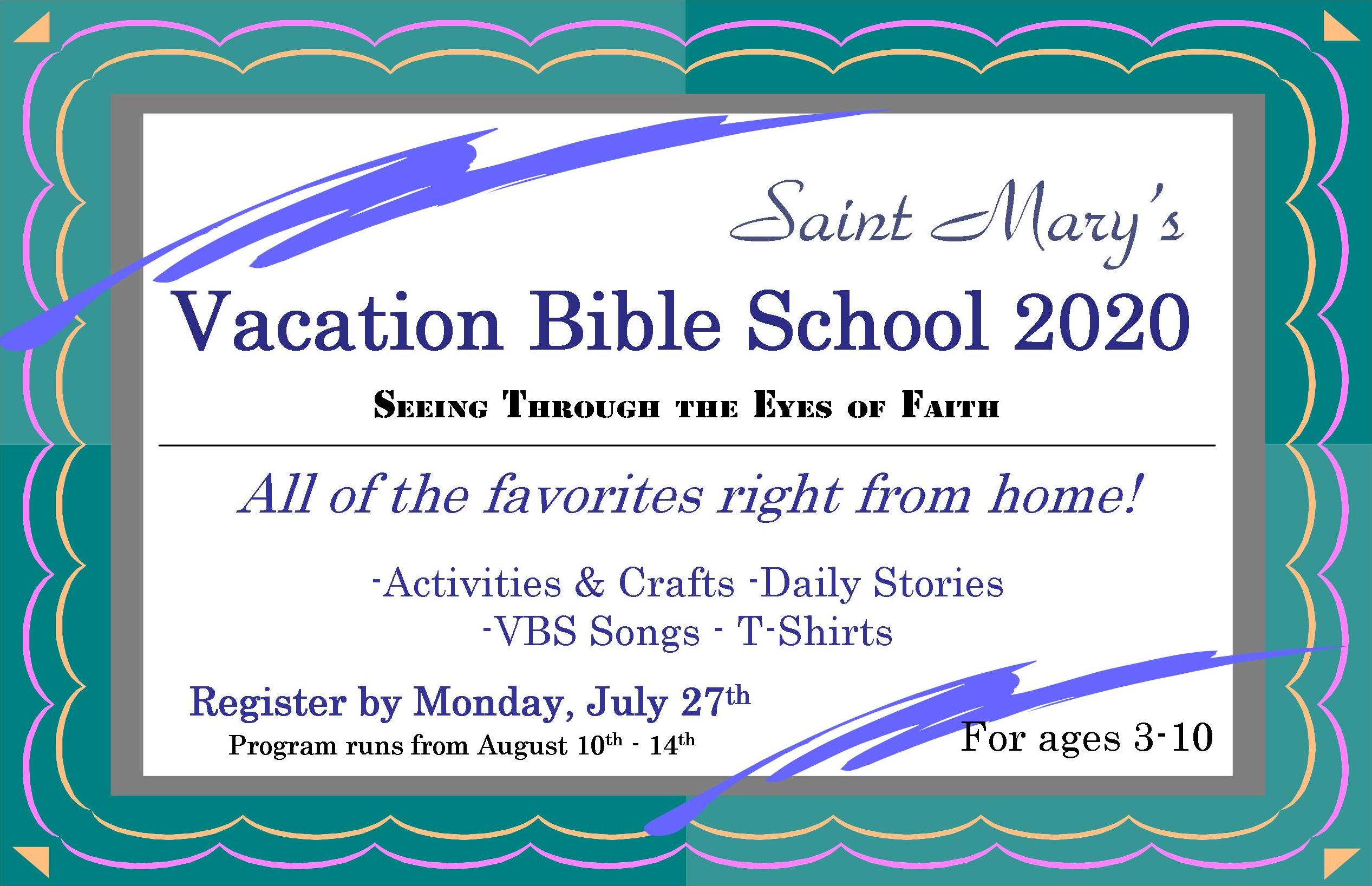 The Catholic Church of St. Mary Religious Education Program - Vacation